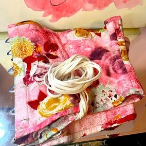 Used Pink Floral Cotton Steel Boned Underbust Waspie Corset